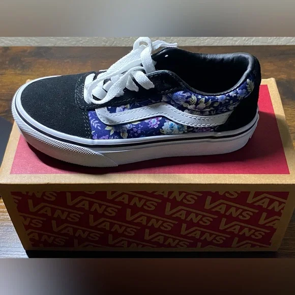 Vans kids Wade shoes in purple floral Size-12 - Picture 2 of 12